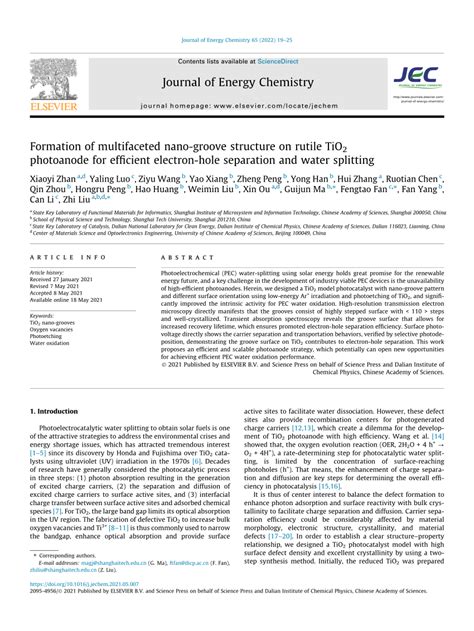 Pdf Formation Of Multifaceted Nano Groove Structure On Rutile Tio2