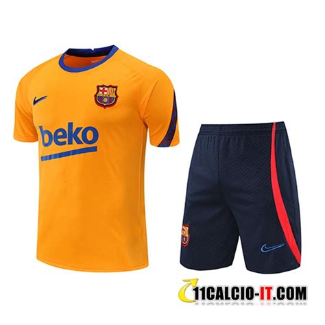 Le Nuove T Shirt Allenamento Pantaloncini Fc Barcellona Giallo