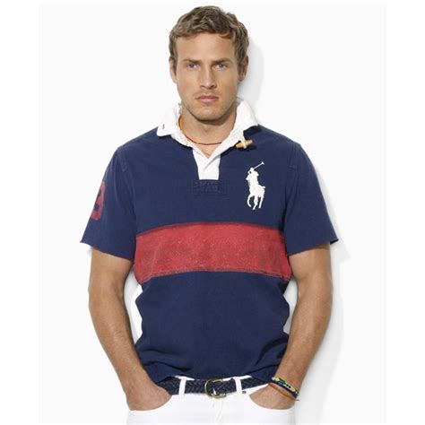 Lyst Ralph Lauren Custom Fit Short Sleeved Pieced Cotton Rugby Shirt