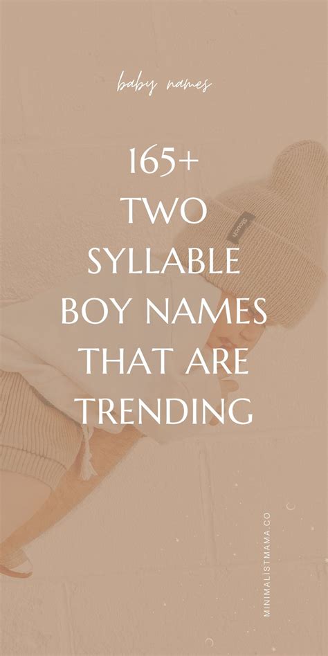 Best Two Syllable Boy Names Artofit