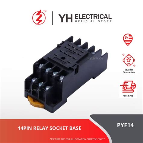 PYF14A DIN Rail Power Relay Socket Base 14 Pin For MY4NJ HH54P MY4