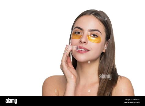 Woman Applying Eye Patches Spa Care Eye Patch Beauty Woman Face With Under Eye Collagen Pads