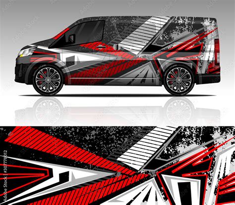 Vecteur Stock Car Wrap Decal Van Design Vector For Advertising Or