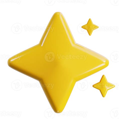 Yellow Shine Star Icon 3d Render Illustration 28293934 Png