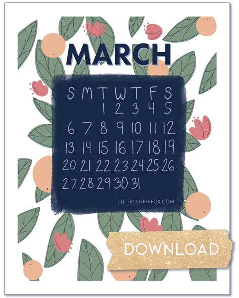 March 2022 Calendar Printable Calendar Printables Calendar Printables