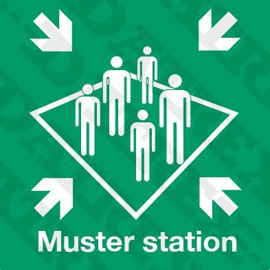 imo lifesaving signs muster station  text dalite