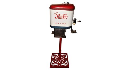 Restored Pepsi Cola Soda Dispenser Mounted To Base And Stand 18x55x18