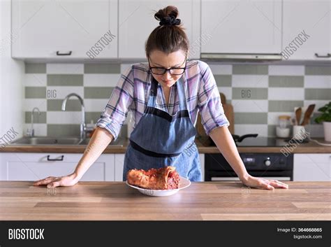 Female Housewife Apron Image And Photo Free Trial Bigstock