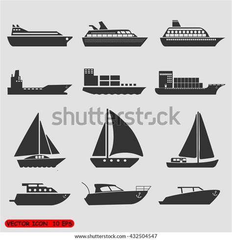 Ships Transportation Shipping Icons Stock Vector Royalty Free