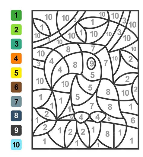 Toucan Color By Number Coloringbynumber