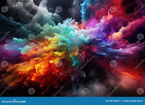 A Colorful Explosion of Smoke Stock Illustration - Illustration of ...