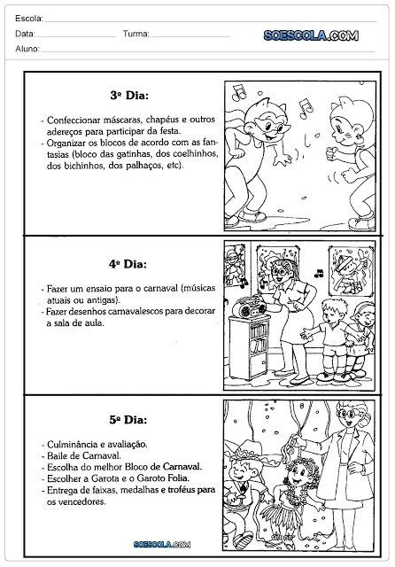 Sequencia Numerica Educacao Infantil - Projeto Carnaval na escola para Educação Infantil - SÓ ESCOLA