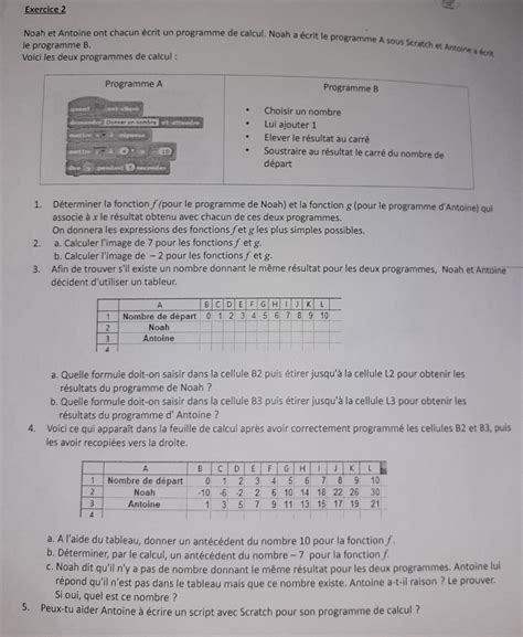 Bonjour Jai Un Exercice Not En Maths Et Je Ny Arrive Pas Du Tout