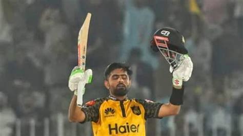 Watch Babar Azam Smashes Maiden Psl Century With Trademark Shot