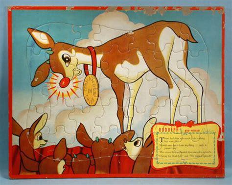 1950 Max Fleischer Rudolph The Red Nosed Reindeer Frame Tray Puzzle Christmas Ebay