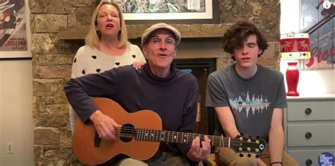 James Taylor performs from home with his wife and son singing harmony ...