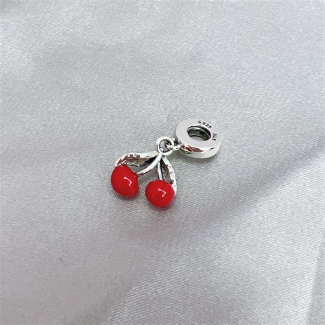 Asymmetrical Cherry Fruit Dangle Charm Charms For Bracelet Girl