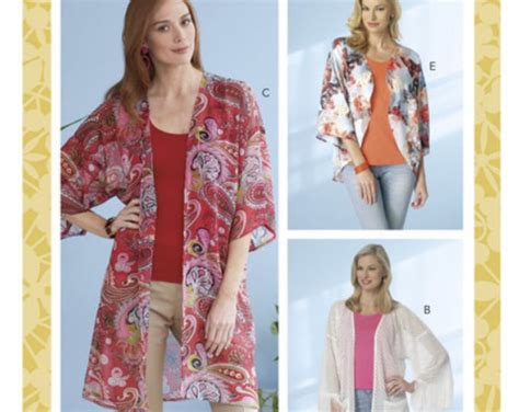 Sewing Pattern For Womens Open Front Kimonos Butterick Pattern B