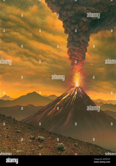 Volcanic eruption on Venus, illustration Stock Photo - Alamy