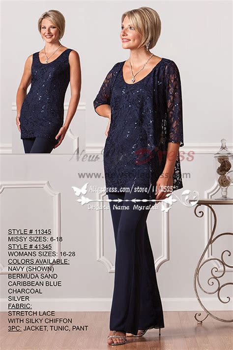 Elegant With Jacket Formal Dark Navy Lace Mother Of The Bride Outfits