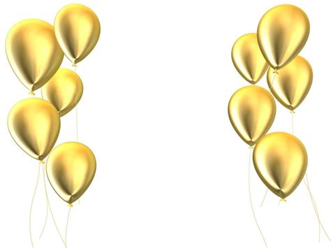 16 Gold Birthday Balloons Png