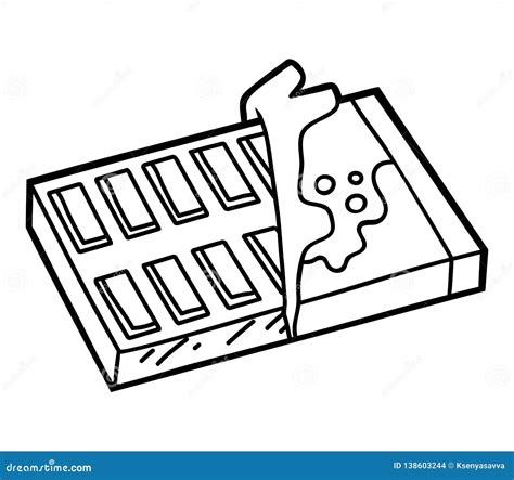 Coloring Book Chocolate Bar Stock Vector Illustration Of Black