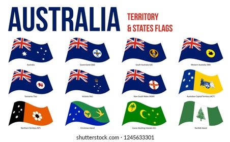 All Flags States Australia Vector Illustration Stock Vector Royalty