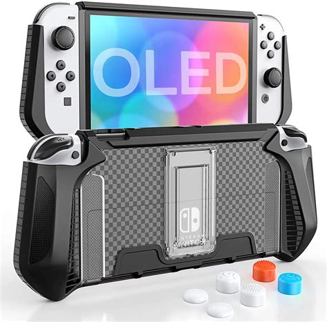 Heystop Switch Oled Case With Fixed Stand Tpu Protective Case