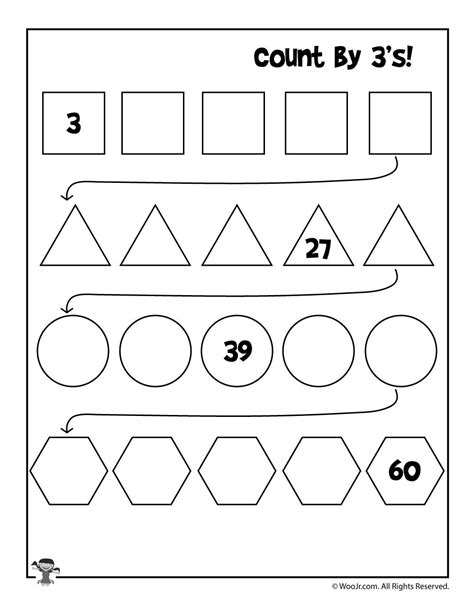 Skip Counting By 3 Worksheets