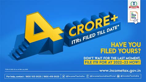 Income Tax India On Twitter Over Crore Itrs Filed Till Th July