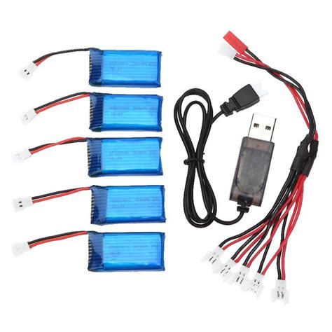 Top Deals 5Pcs 3 7V 380mAh 25C Rechargeable Lipo Battery With 2 To 5