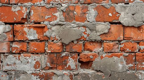 Abstract Background Wall Of Old Crumbling Red Brick Wall Brick Brick