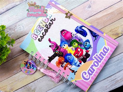 Agenda Divertidamente - Agenda Escolar Divertida Mente | Elo7 Produtos Especiais