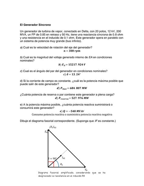 Solution Examen Generador Sincrono Studypool