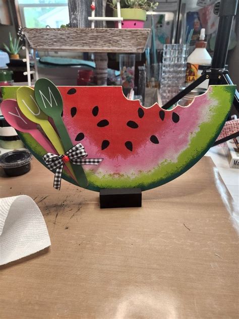 Dollar Tree Watermelon Napkin In Watermelon Decor Wood Crafts