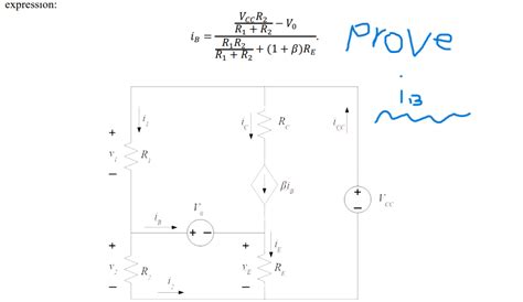 Solved expression: \\[ i_{B}=\\frac{\\frac{V_{C C} | Chegg.com