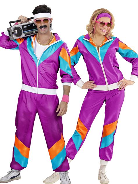 Couple 80s Shell Suit Tracksuit Costume 1980s Height Of Fashion Retro