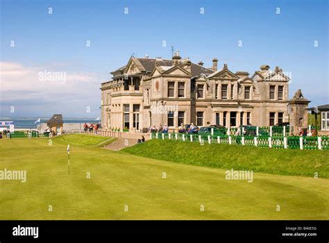 The World Famous Old Course Clubhouse At St Andrews Scotland Stock