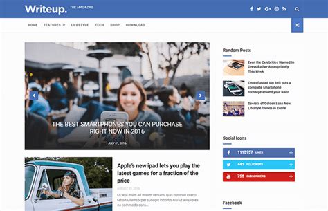 Writeup Blog News And Magazine Blogger Template Themexpose