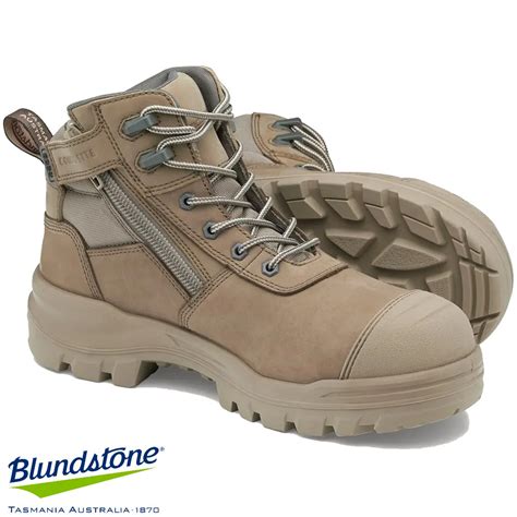 Blundstone 8553 Rotoflex Zip Side Safety Boots Stone Nubuck Collier