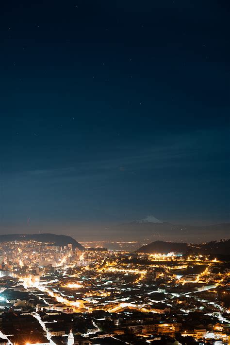 4K Descarga gratis Ciudad de noche ciudad vista aérea luz luces