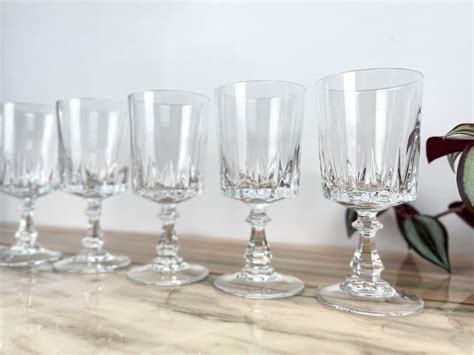 6 Verres à vin blanc Cristal D Arques modèle Louvre Etsy France