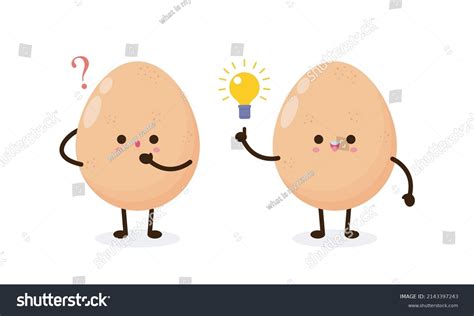 Funny Cartoon Cute Happy Chicken Egg Stock Vector Royalty Free