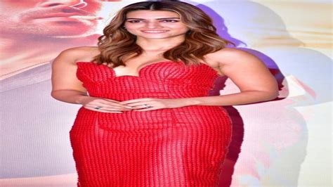 Kriti Sanon Looks Stunning In Red Off Shoulder Dress At Shehzada