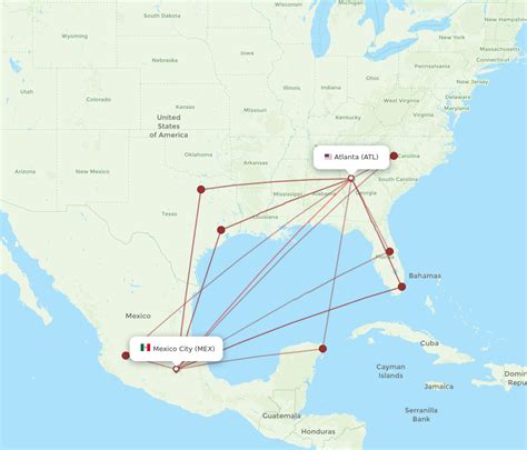 All Flight Routes From Mexico City To Atlanta Mex To Atl Flight Routes