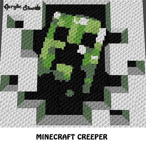 Minecraft Creeper Single Pixel Video Game Squares Crochet Graphgan