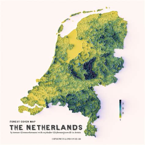 Forest Cover Map Of The Netherlands Using Data Maps On The Web