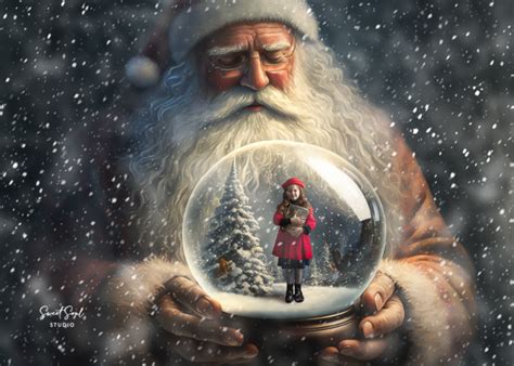 Santa Holding A Magical Snow Globe Sweet Soul Studio S