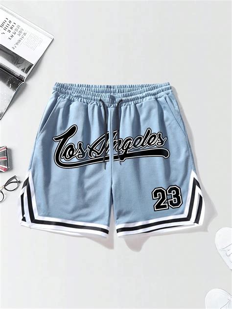 Manfinity Sporsity Manfinity Men S Loose Fit Shorts With Letter Print