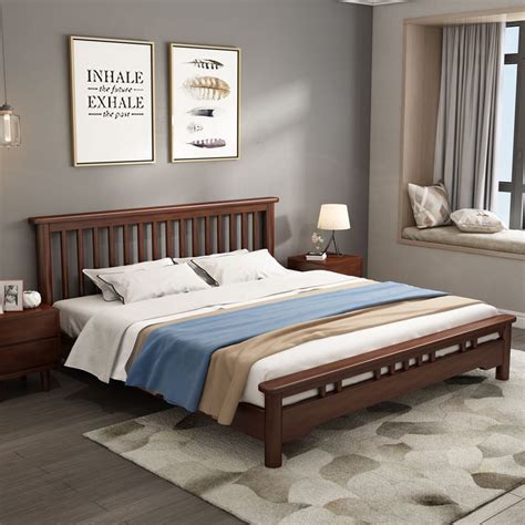 nordic hdb double bed bedframe wooden bed queen king bed solid wood bed